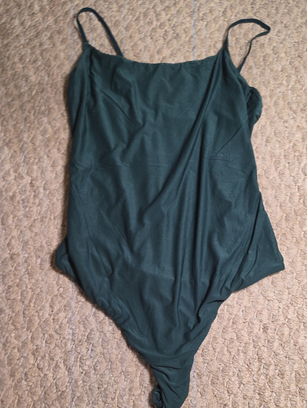 Aerie Dark Green One-Piece Bodysuit With Adjustable Spagetti Straps